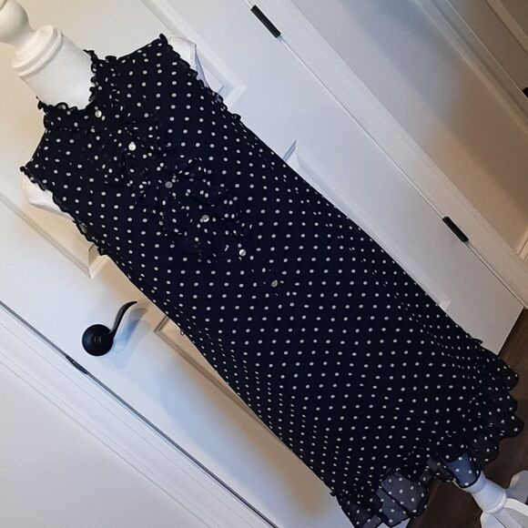 Tommy Hilfiger Navy Dress with White Polka-dots - Picture 1 of 14